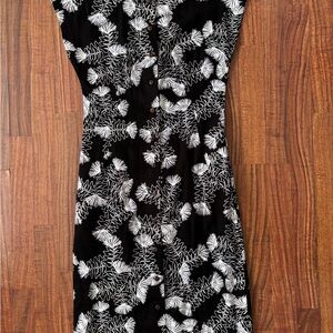 Sig Zane Black and White Ohi’a Midi Dress